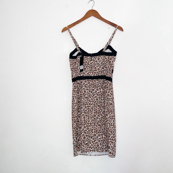 NWT BeBe Leopard Safari Print Cami Mini Dress - Picture 7 of 7